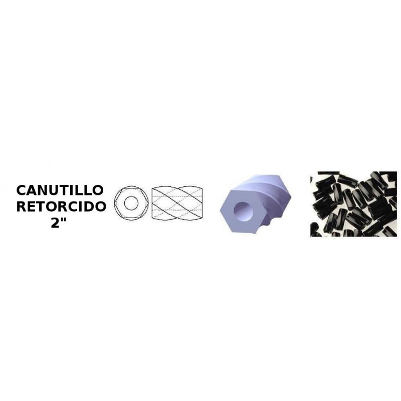CANUTILLO RETORCIDO  2" CRISTAL CHECO 